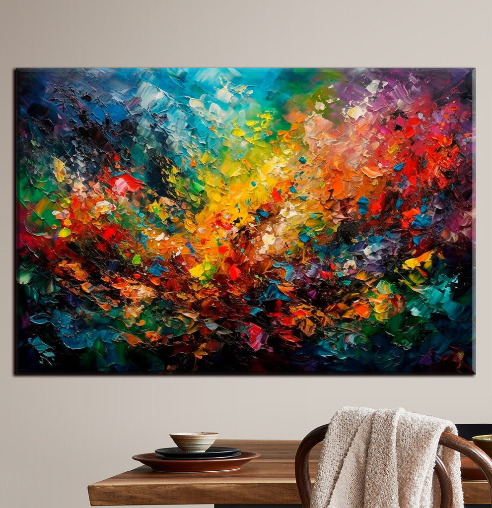 A colorful painting of many colors