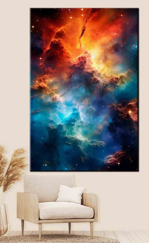 Colorful clouds and stars in space Colorful clouds and stars in space