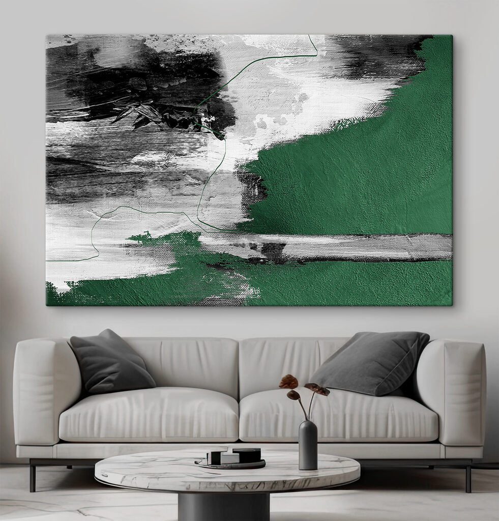 A close up of a painting