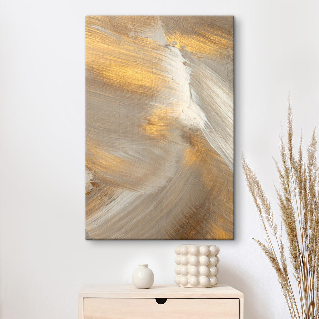 A close up of a painting