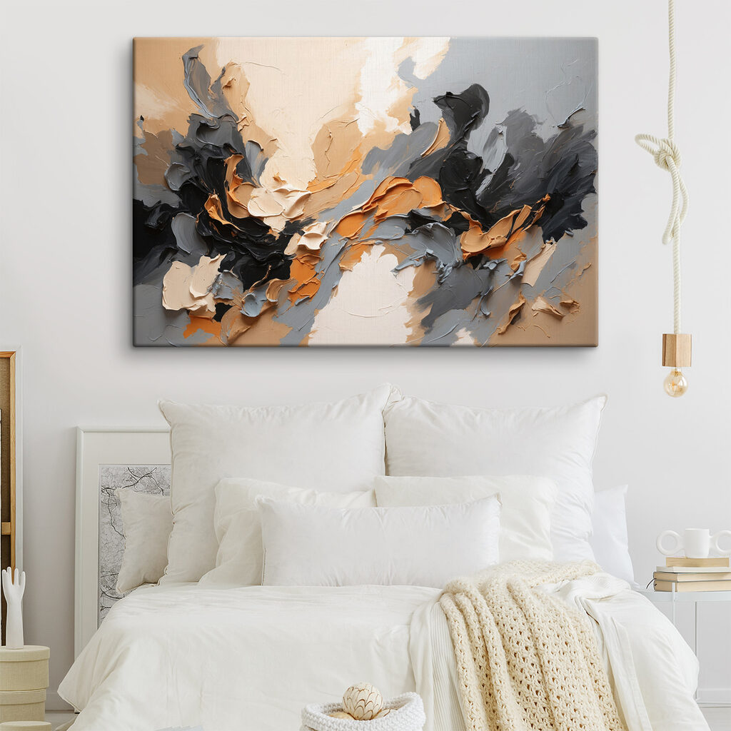 A close up of a painting