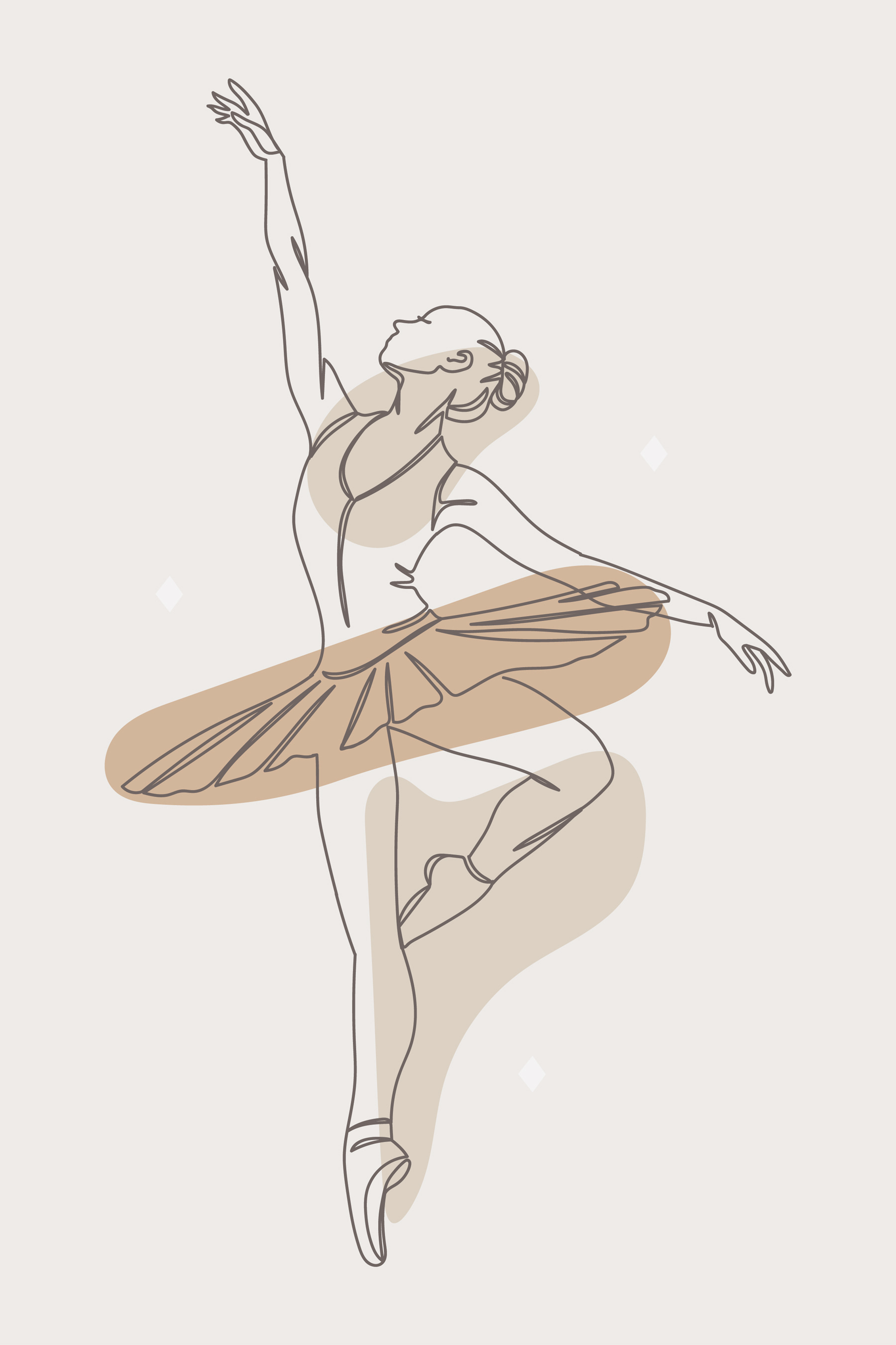 A drawing of a woman dancing