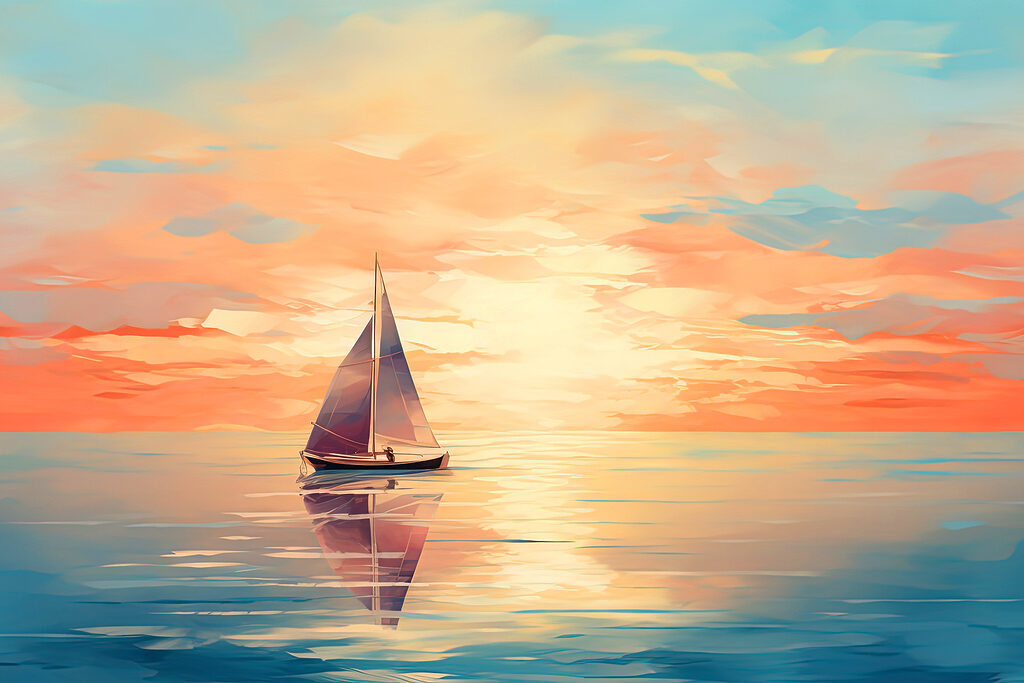A sailboat on the water A sailboat on the water