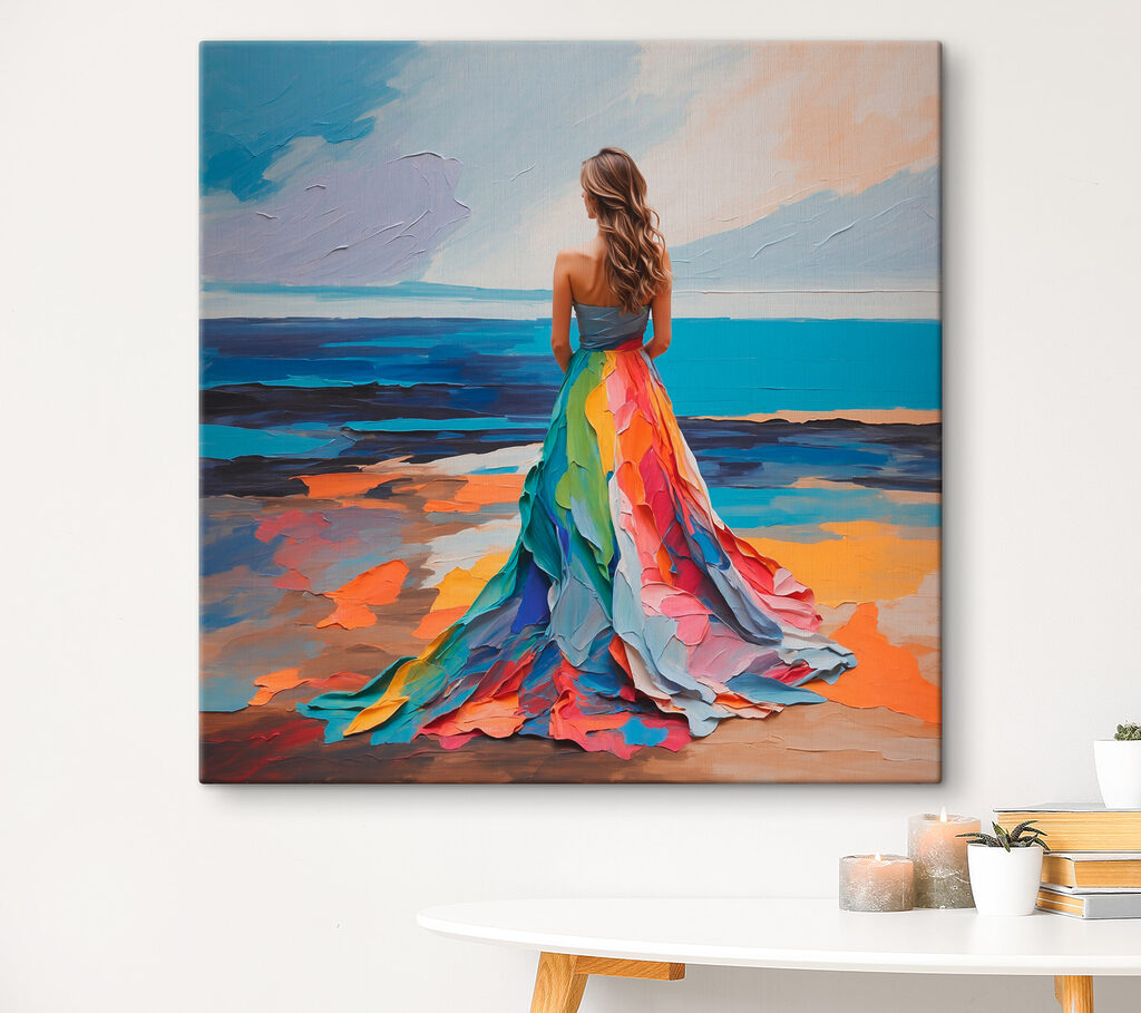 A woman in a dress