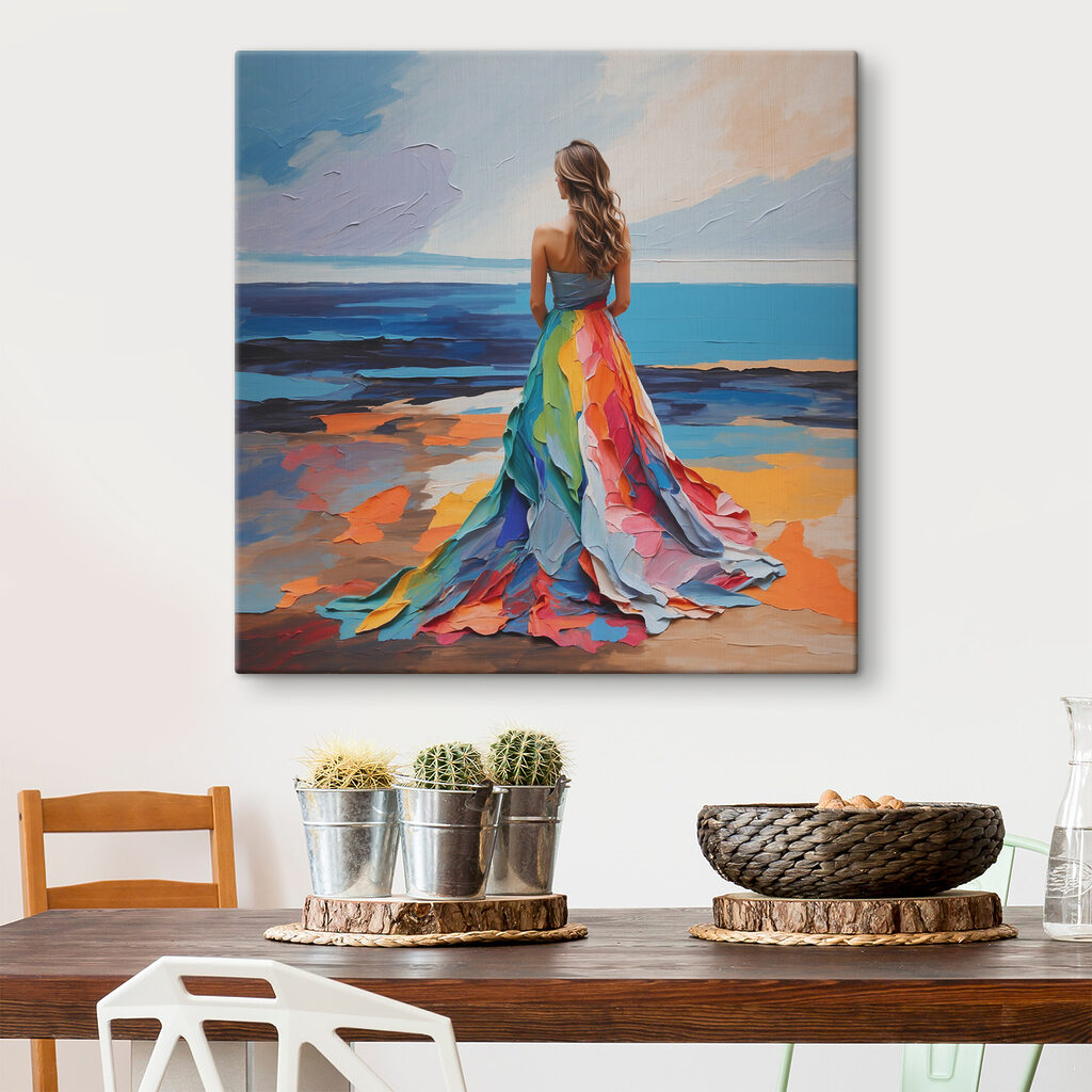A woman in a dress