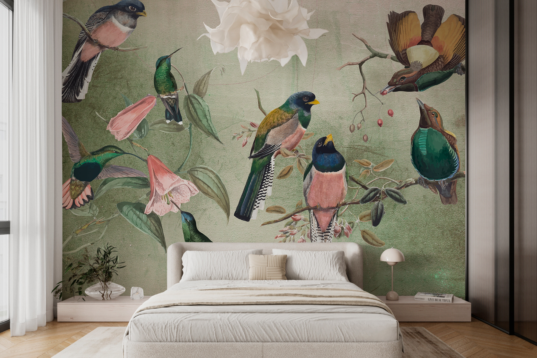 w00543pib41r - Grupa ptaków na gałęzi - tegory