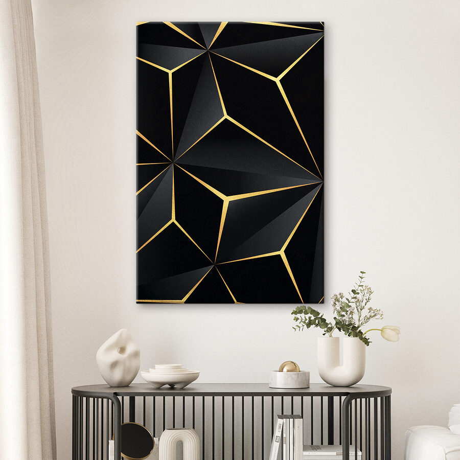 Elegancki czarny geometryczny wzór z akcentami