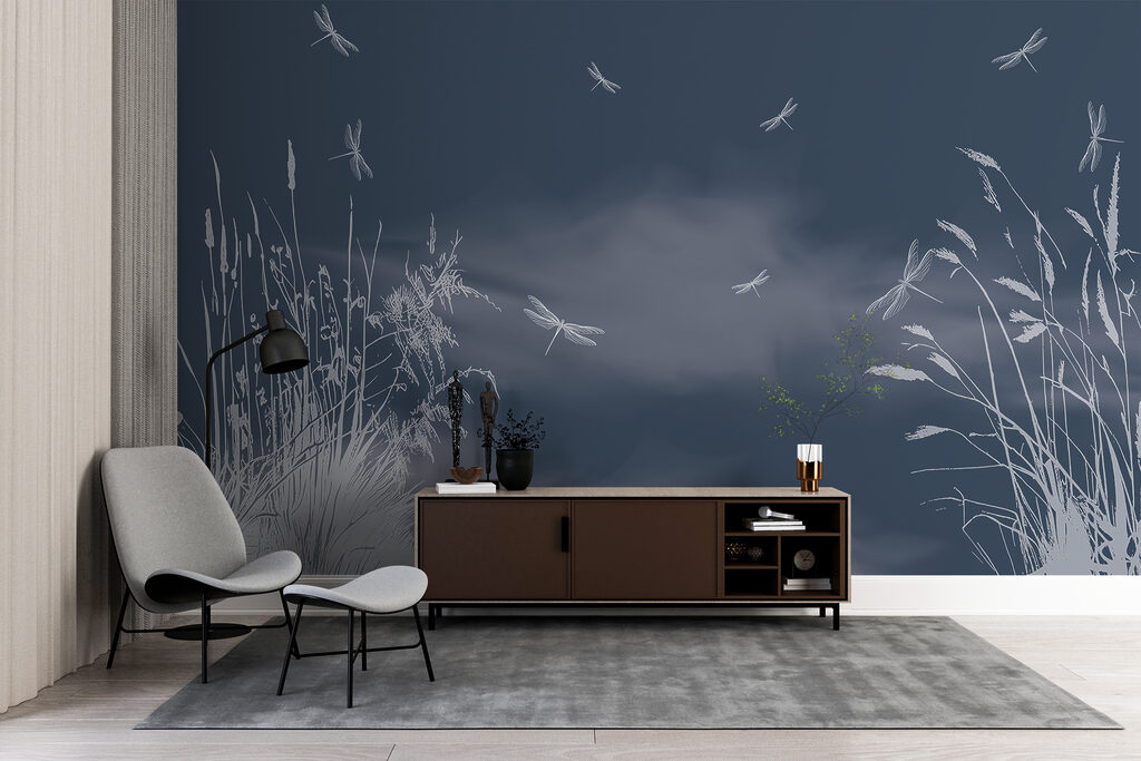 Dragonflies flying in the sky