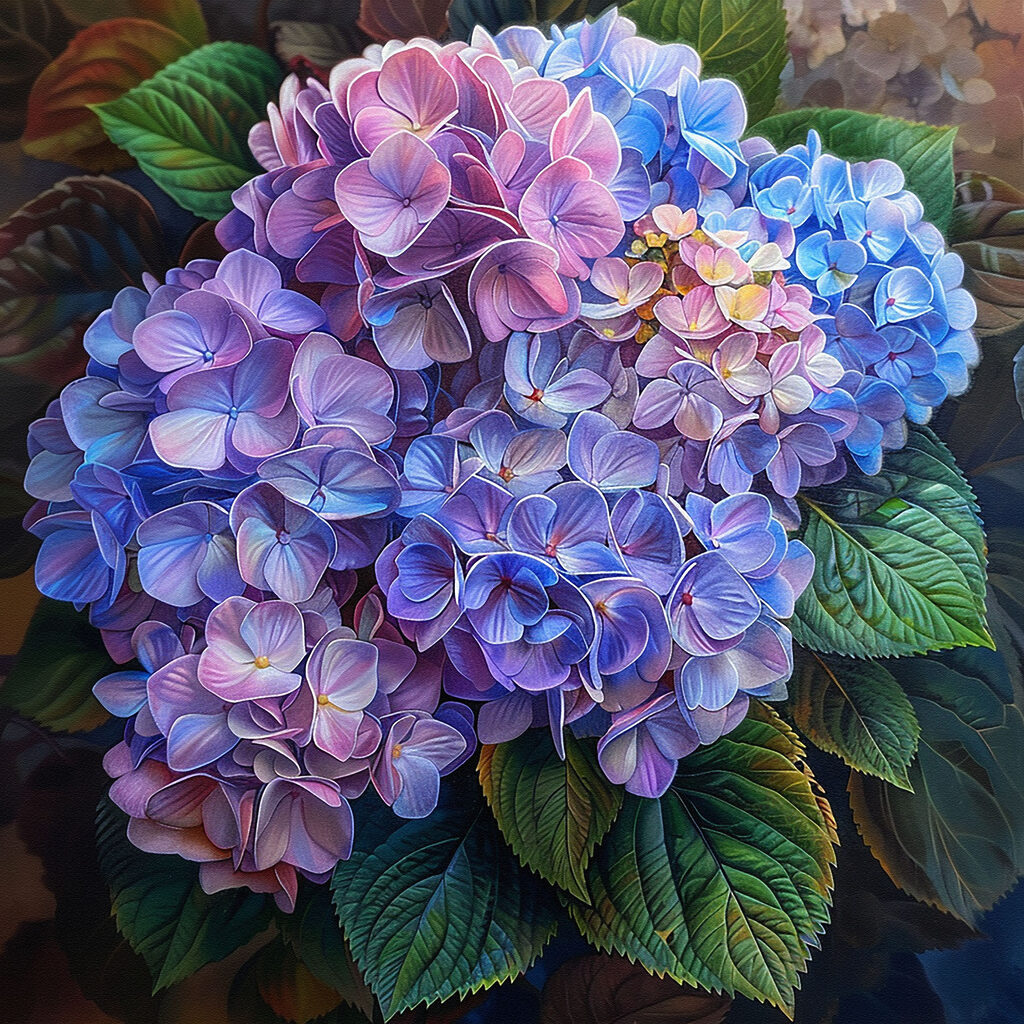 Vibrant blooms in shades of blue