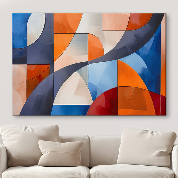 A colorful art piece with curved shapes A colorful art piece with curved shapes