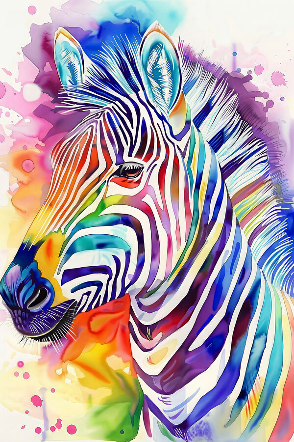 Kolorowa zebra z tęczowymi kolorami Kolorowa zebra z tęczowymi kolorami