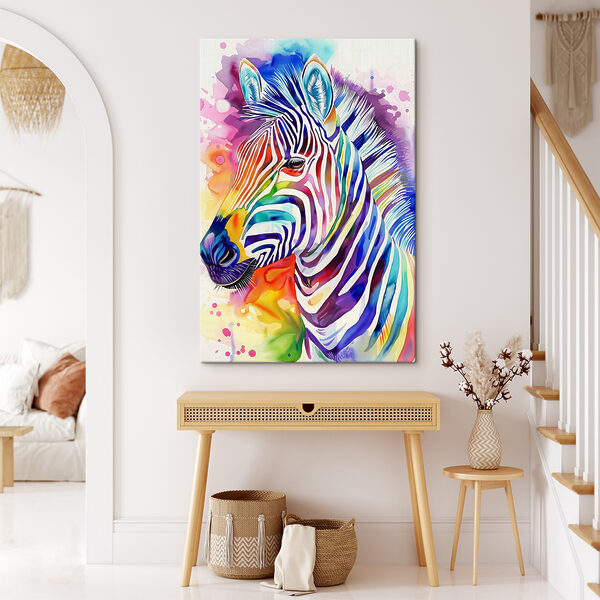 Kolorowa zebra z tęczowymi kolorami Kolorowa zebra z tęczowymi kolorami