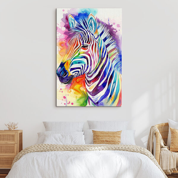 Kolorowa zebra z tęczowymi kolorami Kolorowa zebra z tęczowymi kolorami