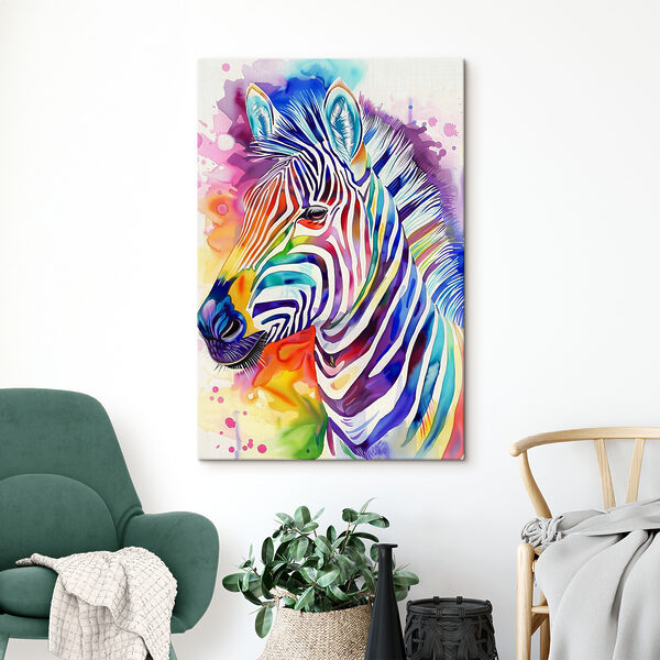 Kolorowa zebra z tęczowymi kolorami Kolorowa zebra z tęczowymi kolorami