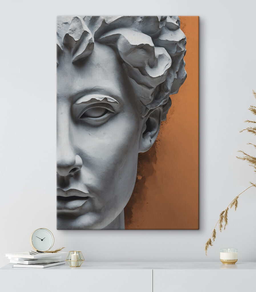 A statue of a man's face