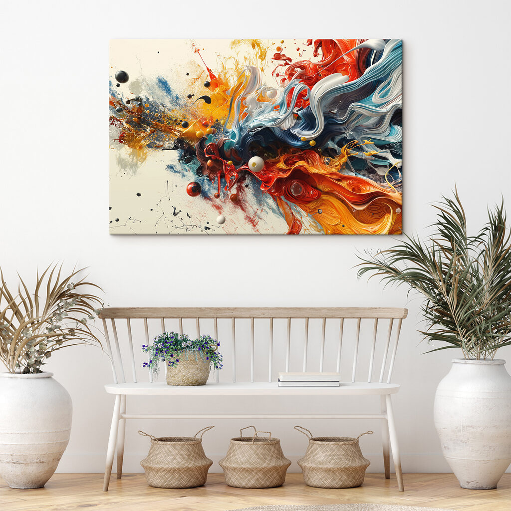 A colorful paint splashing