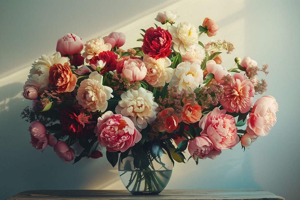 A vase of flowers on a table A vase of flowers on a table
