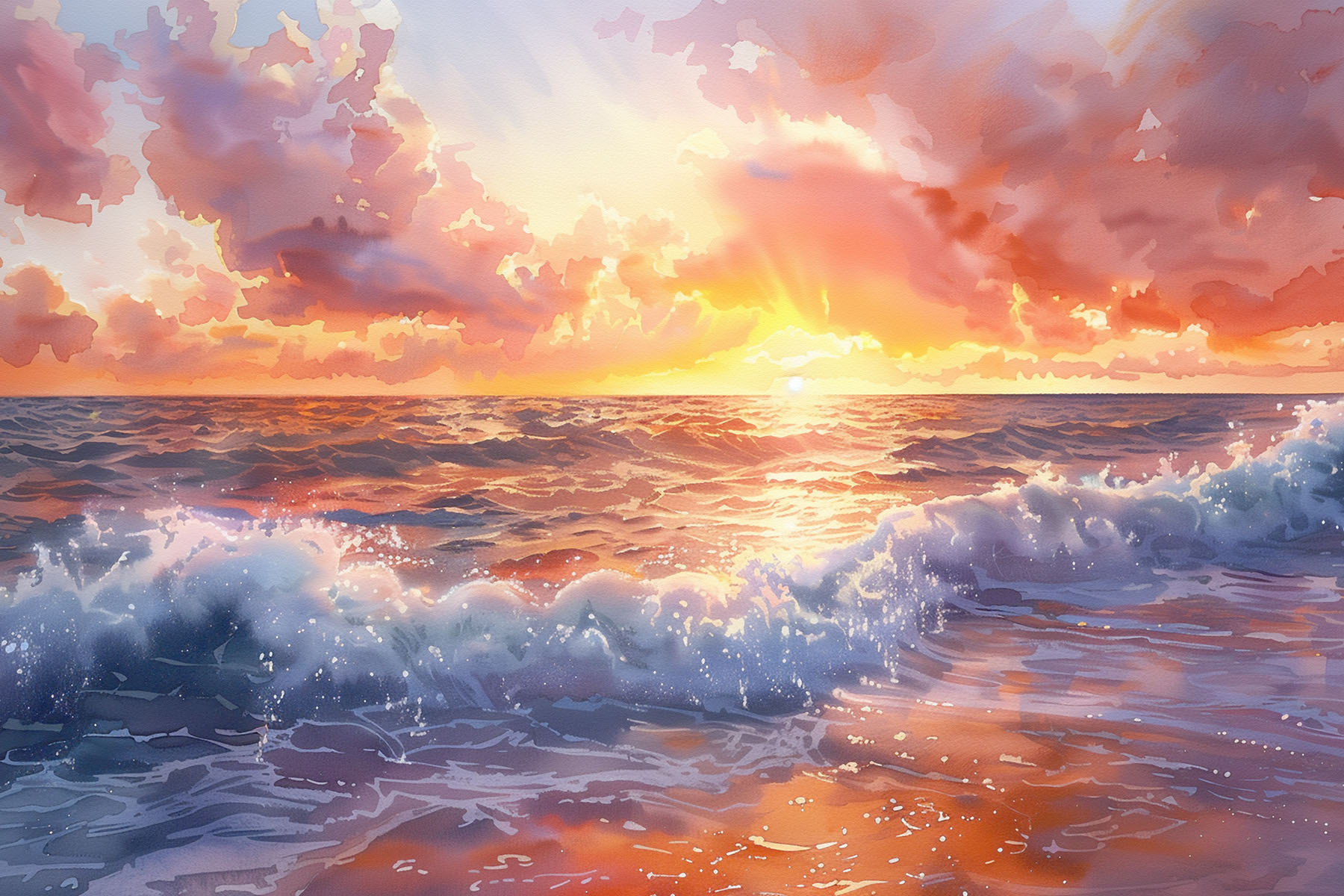 A sunset over the ocean A sunset over the ocean