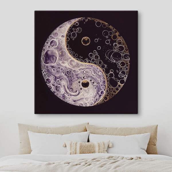 Symbol yin yang z bąbelkami Symbol yin yang z bąbelkami