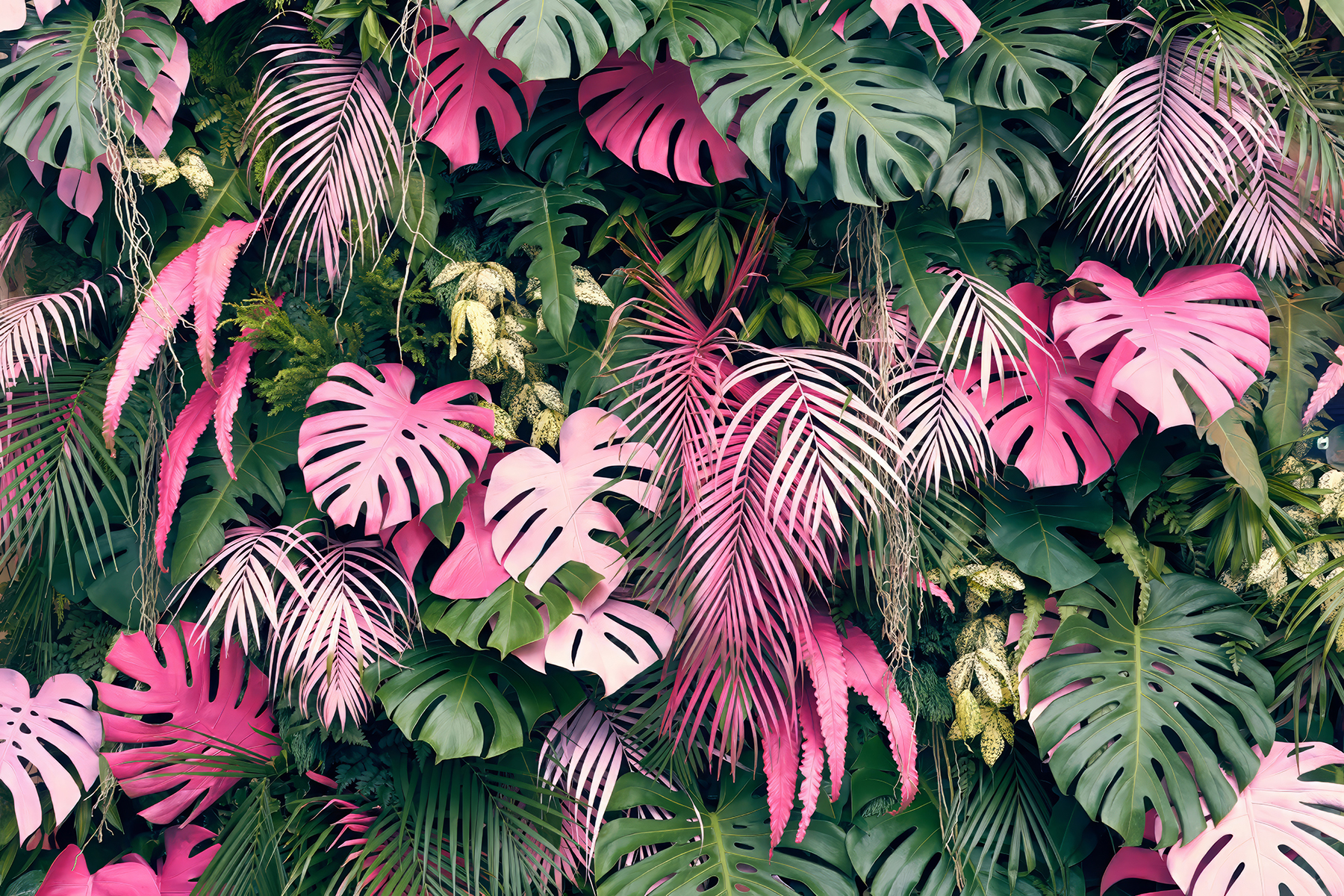 Group of pink and green leaves Group of pink and green leaves
