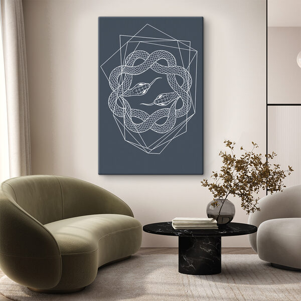 A white snake in a circle