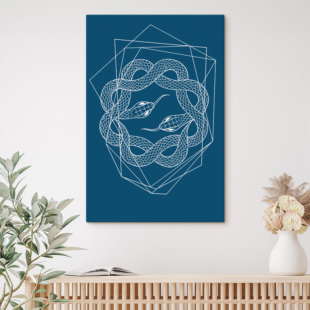 A white snake in a circle