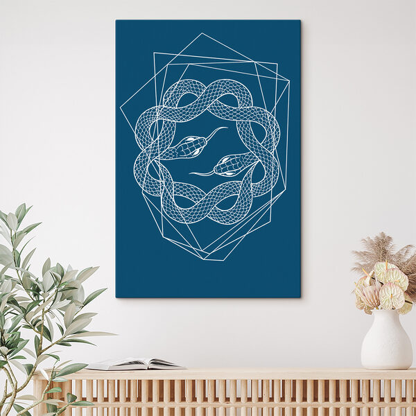 A white snake in a circle