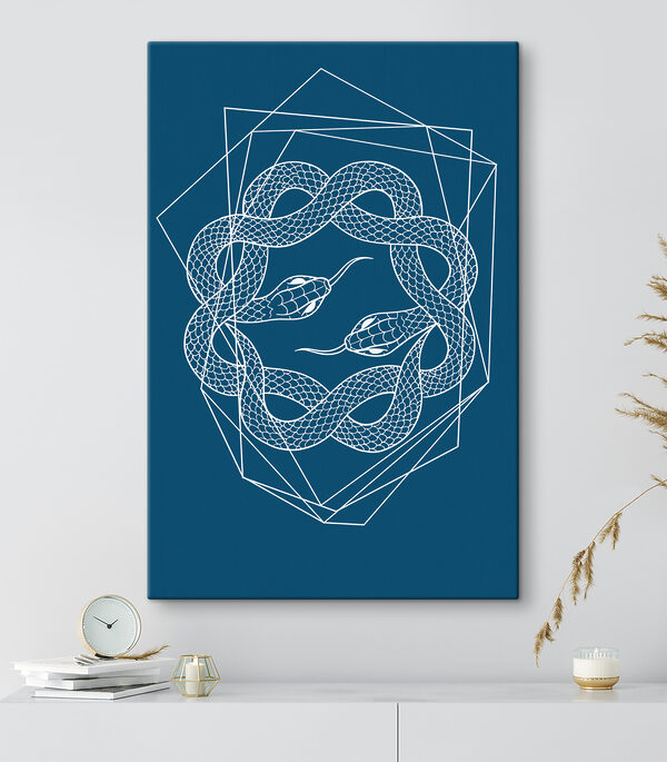A white snake in a circle