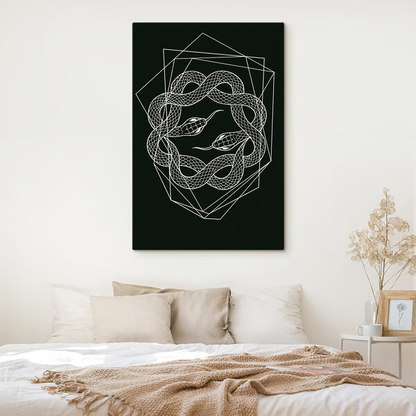 A white snake in a circle A white snake in a circle