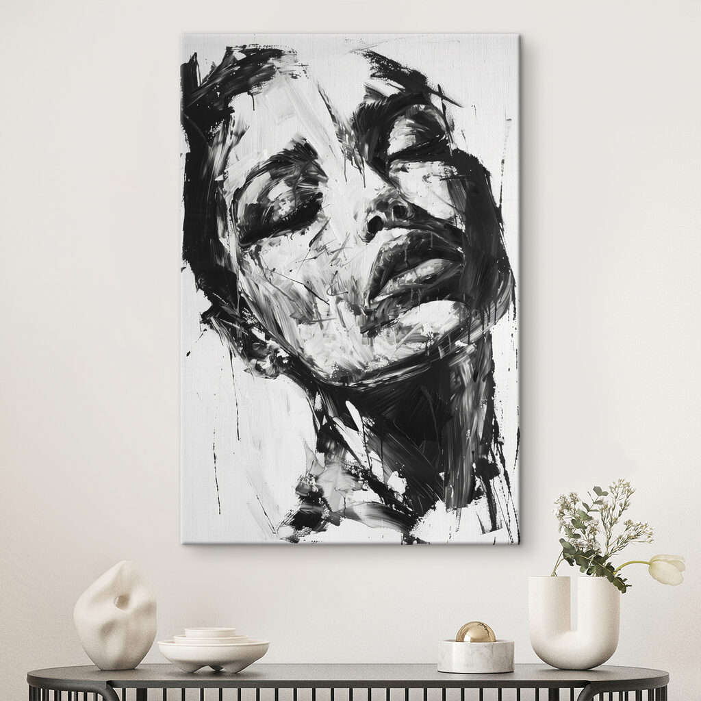 A painting of a woman's face