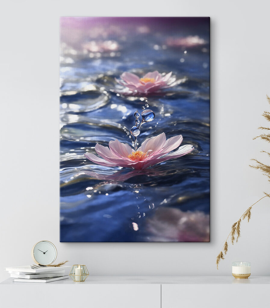 A flower floating in water
