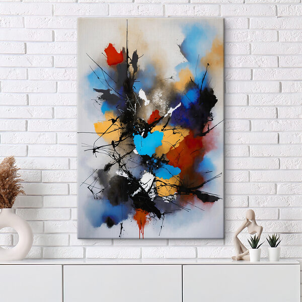 A painting of colorful paint splatters A painting of colorful paint splatters