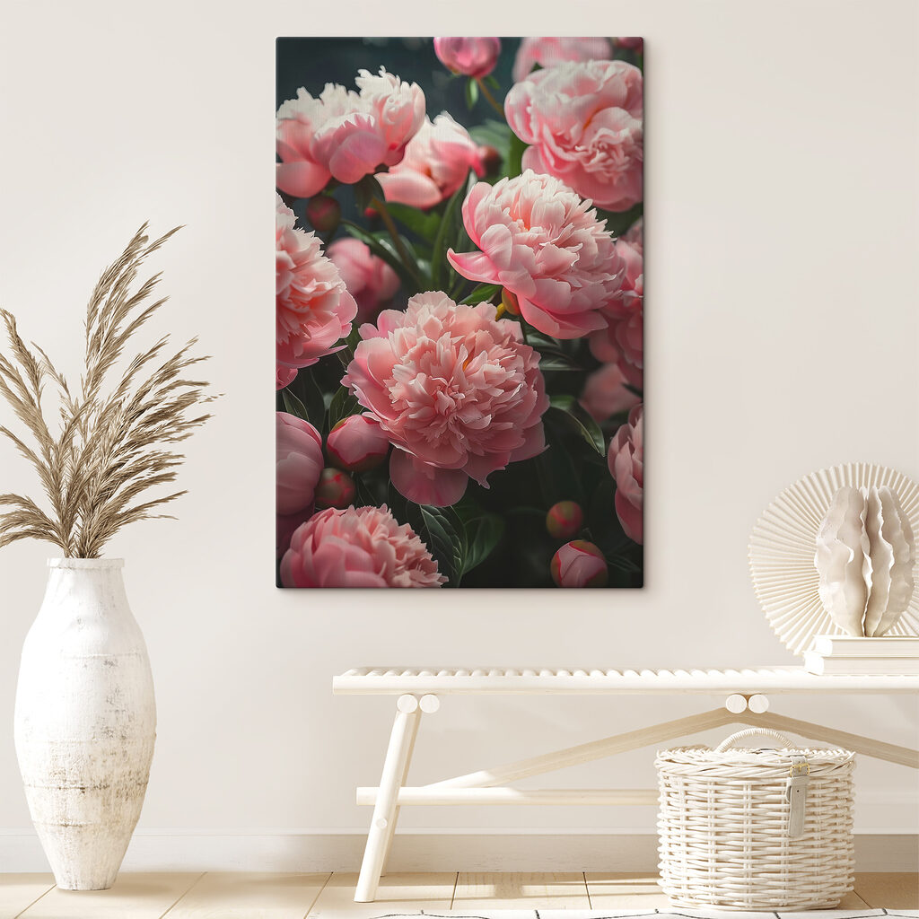 A group of pink flowers