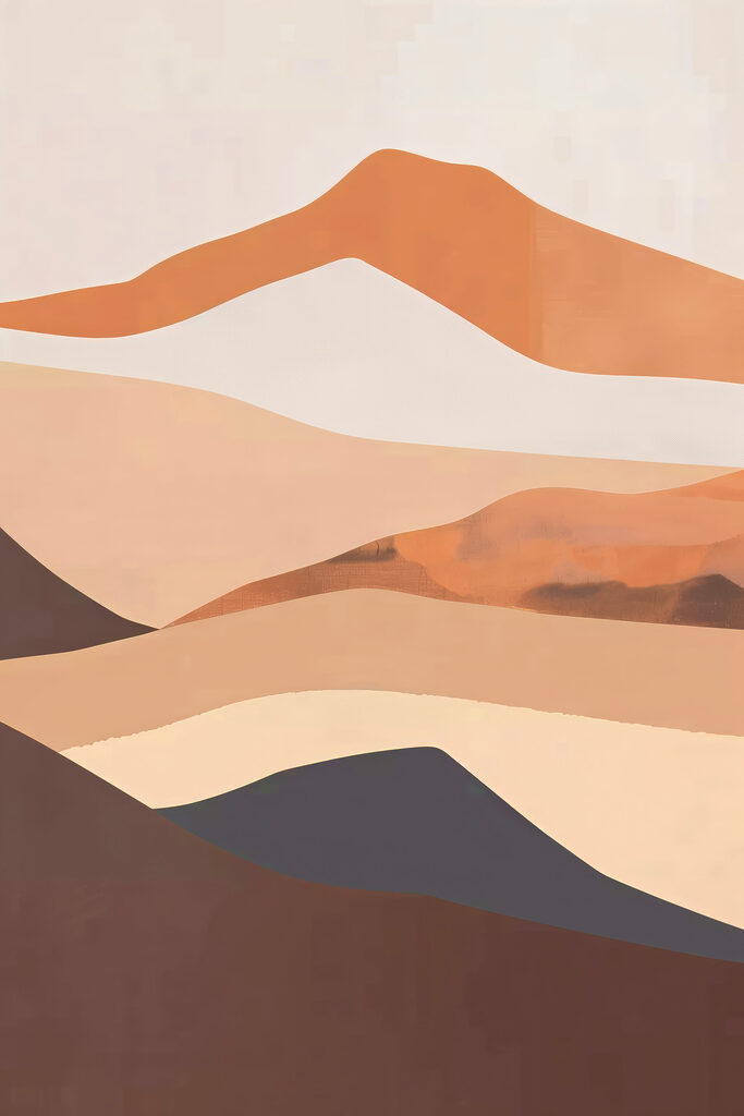 A painting of a desert landscape A painting of a desert landscape