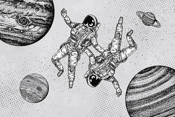 w00630p 600x400 - Rysunek przedstawiający astronautów w kosmosie - tegory