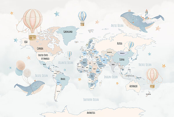 w00680v2p 600x402 - Mapa świata z balonami na ogrzane powietrze - tegory