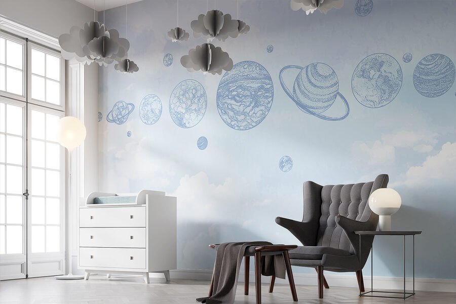 Linia planet na niebie