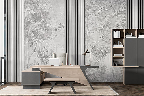 A wall with a tall vertical line