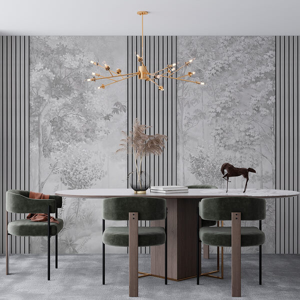 A wall with a tall vertical line