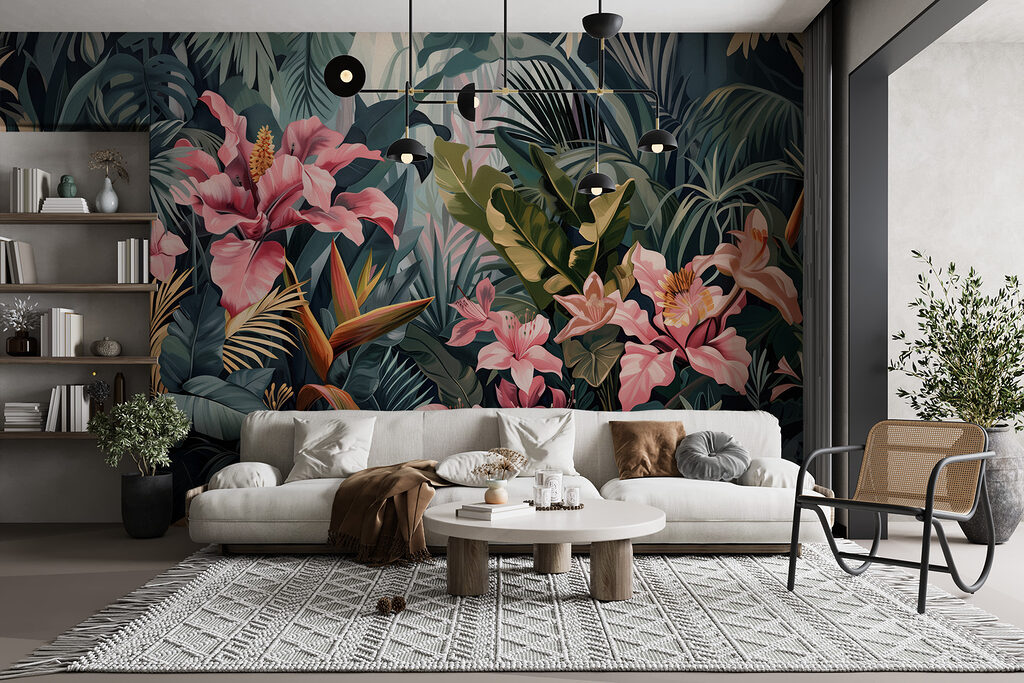 A close up of flowers and leaves