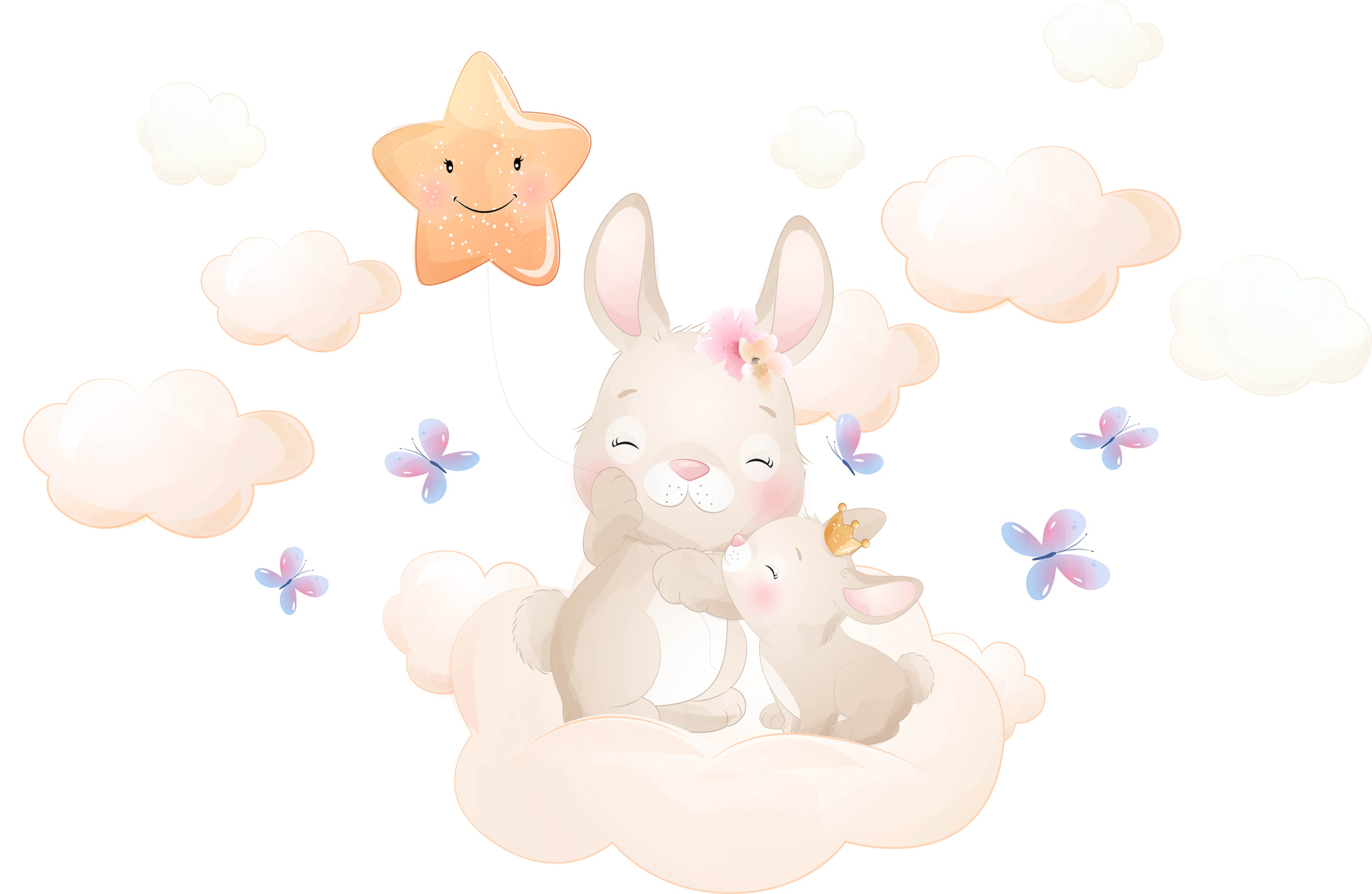 A rabbit and a baby bunny A rabbit and a baby bunny