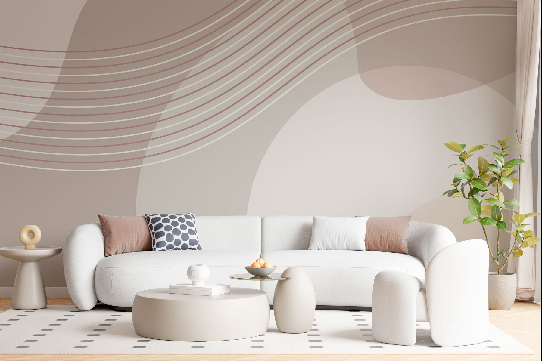 A white and brown lines and circles A white and brown lines and circles