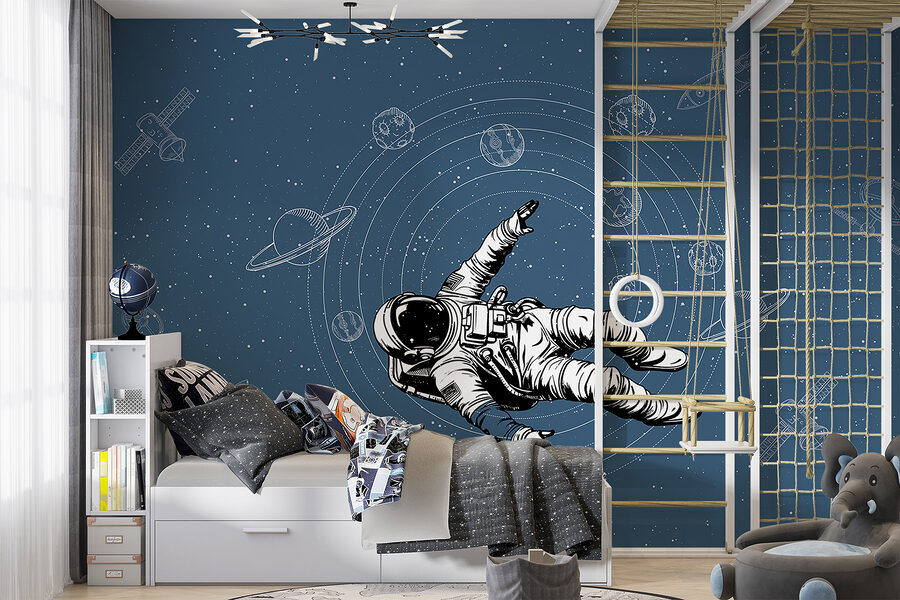 Astronauta unoszący się w przestrzeni kosmicznej