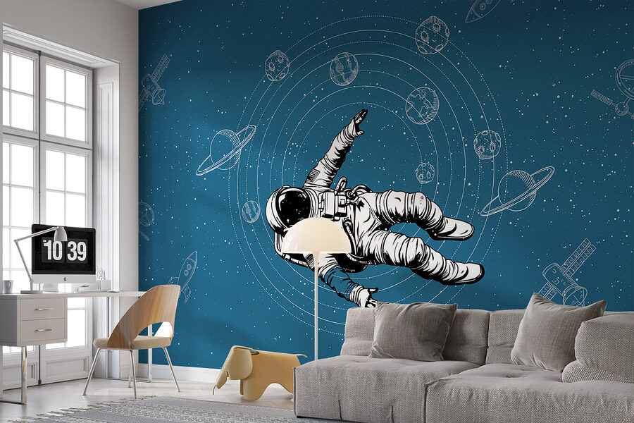 Astronauta unoszący się w przestrzeni kosmicznej