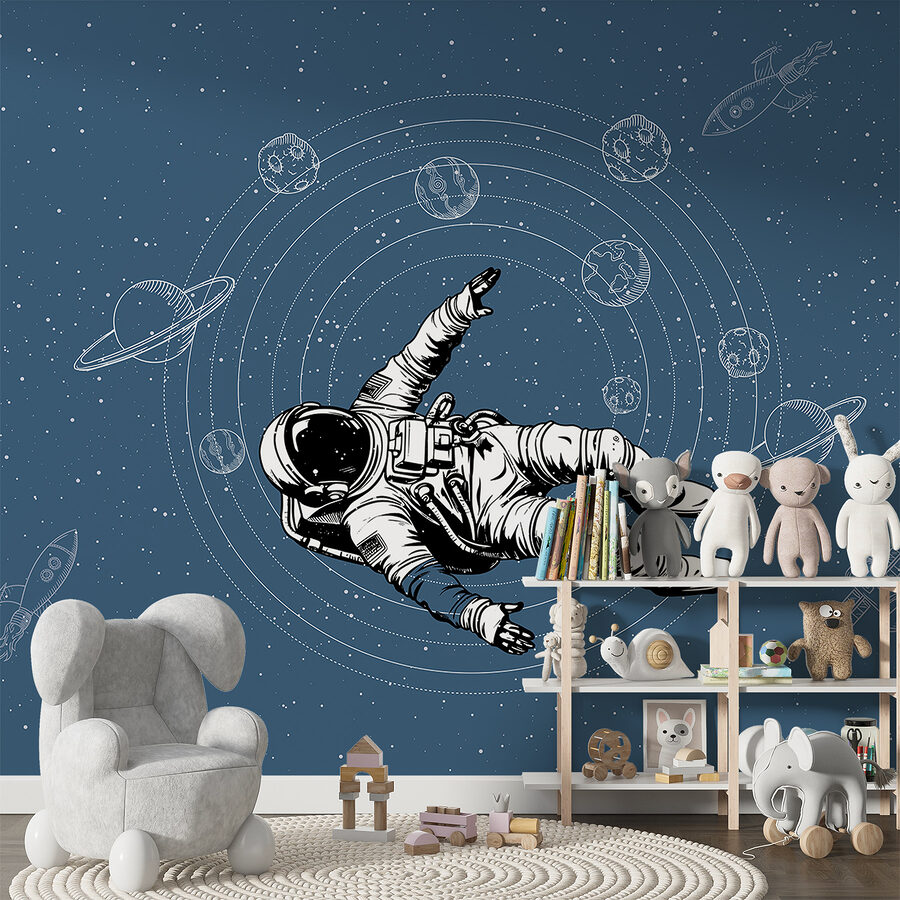 Astronauta unoszący się w przestrzeni kosmicznej