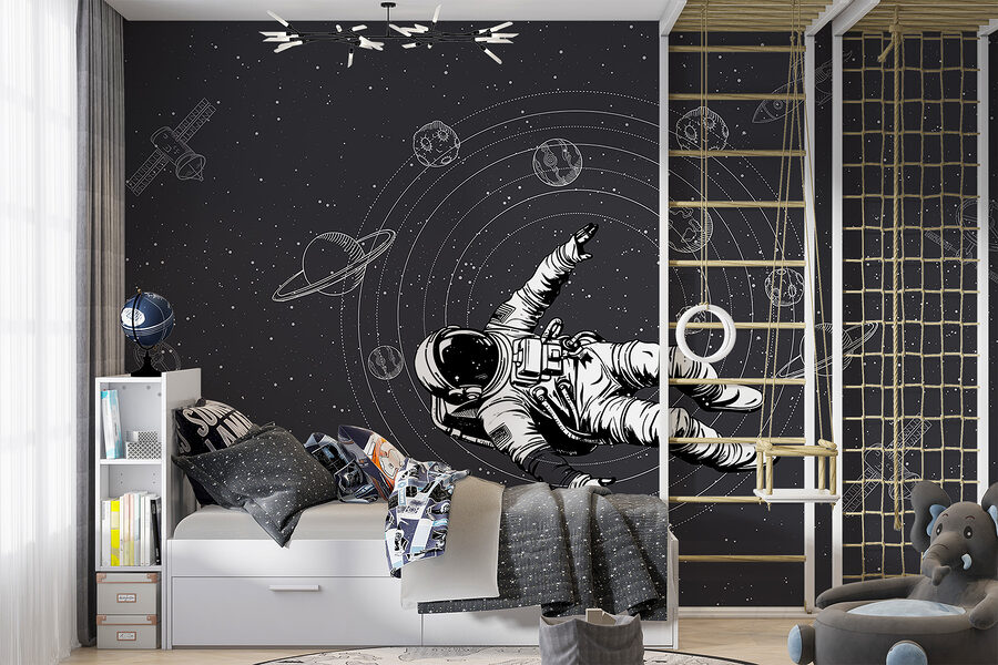 Astronauta unoszący się w przestrzeni kosmicznej