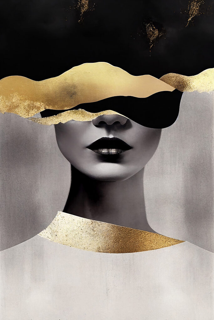 Mystical portrait with abstract highlights Mystical portrait with abstract highlights