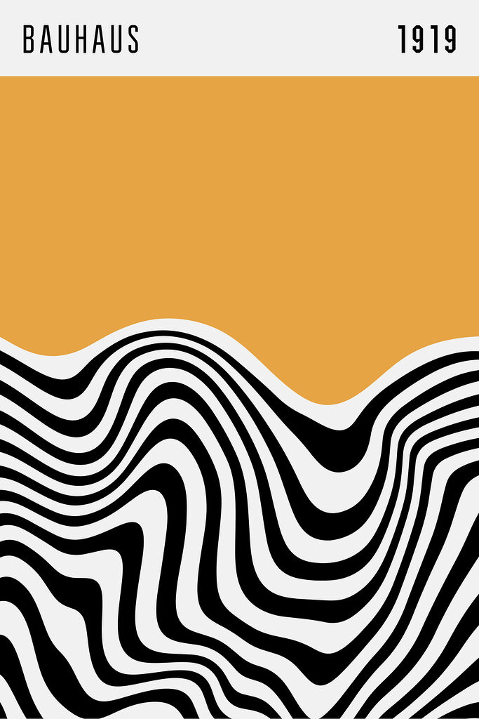 A black and white waves