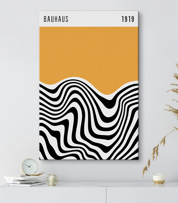 A black and white waves