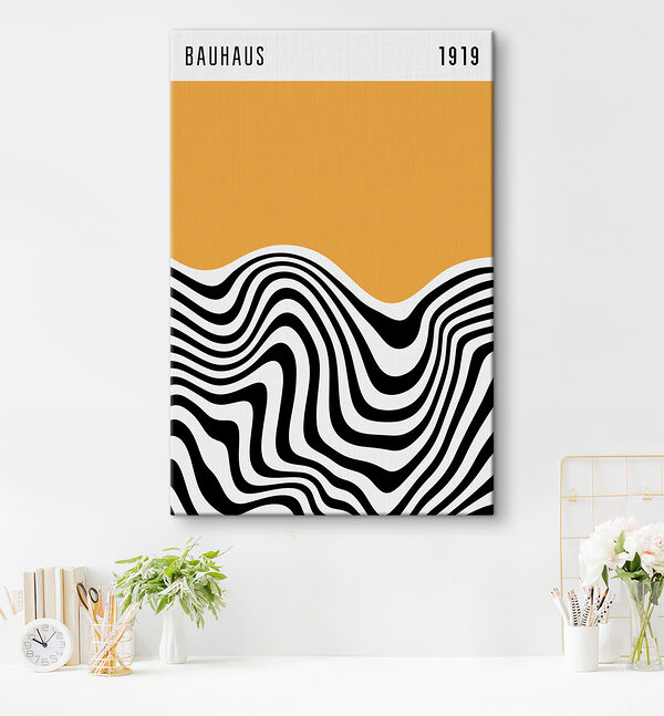 A black and white waves